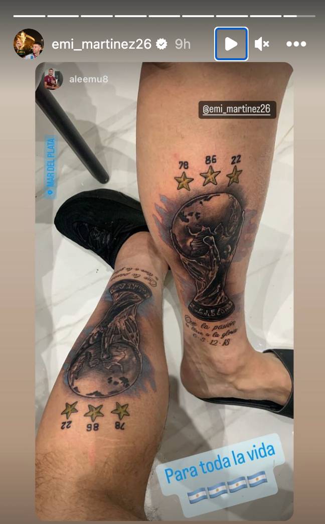 Le gardien argentin Emiliano Martinez se fait tatouer à l’endroit exact qui a refusé Kolo Muani en finale de la Coupe du monde