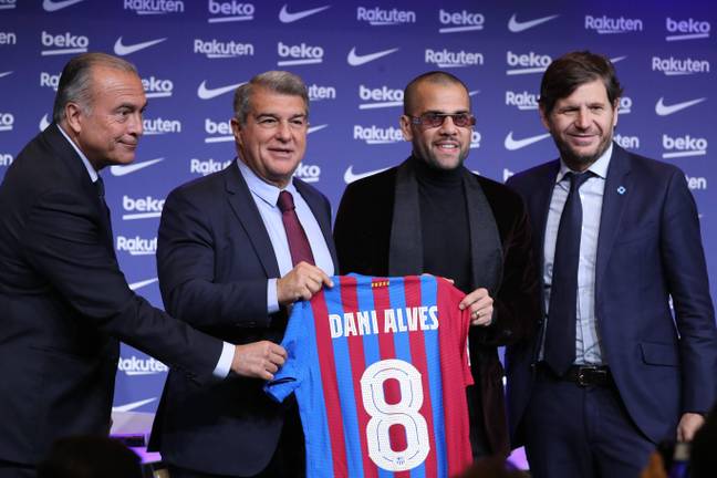 Alves rejoined Barcelona in November at the age of 38 (Image: Alamy)