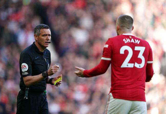 He was booked early on in the draw at Old Trafford (Image: PA)