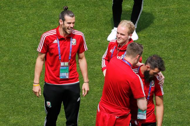 Wales players ahead of their clash against England at Euro 2016. Image credit: Alamy