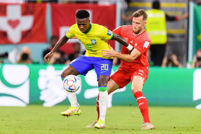 Vinicius Junior in action for Brazil at the World Cup. Image: Alamy  