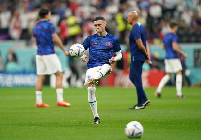 Foden in the warm-up. (Image Credit: Alamy)