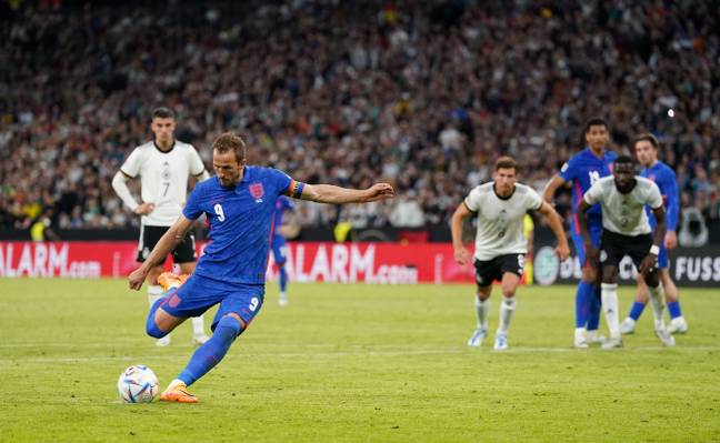 Kane scored a late penalty as England drew 1-1 with Germany (Image: PA)