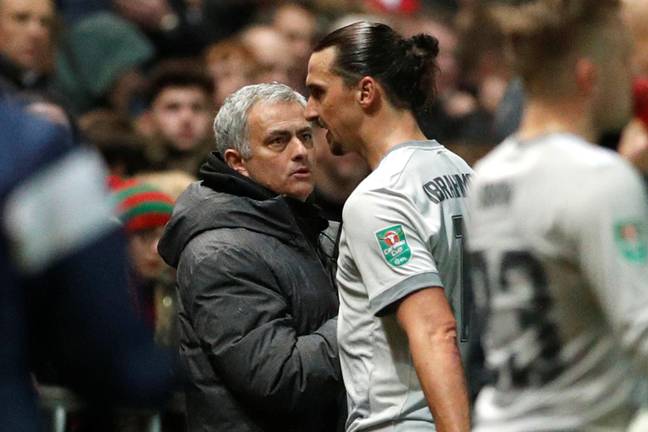 Ibrahimovic and Mourinho during their time at Manchester United. (Image Credit: Alamy)