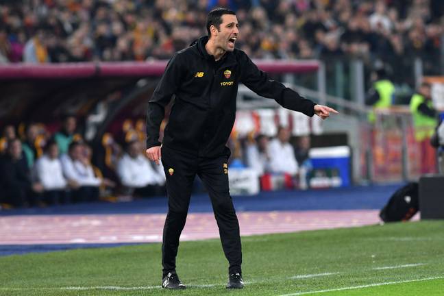Salvatore Foti on the touchline for an AS Roma match. Image: Alamy 