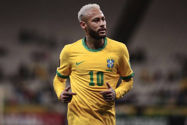Neymar playing for Brazil (Alamy)