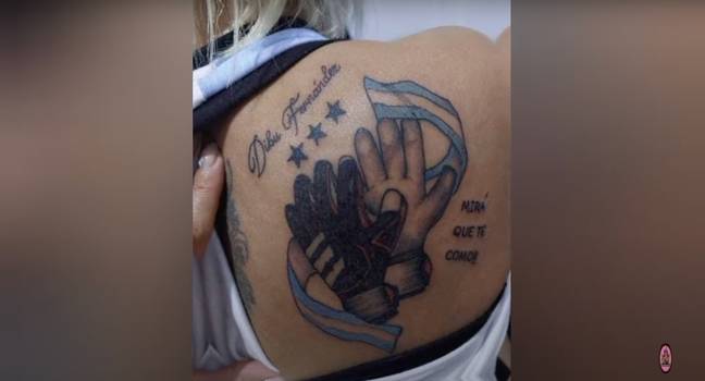 The tattoo in question. (Image Credit: Imran Sports 24/YouTube)