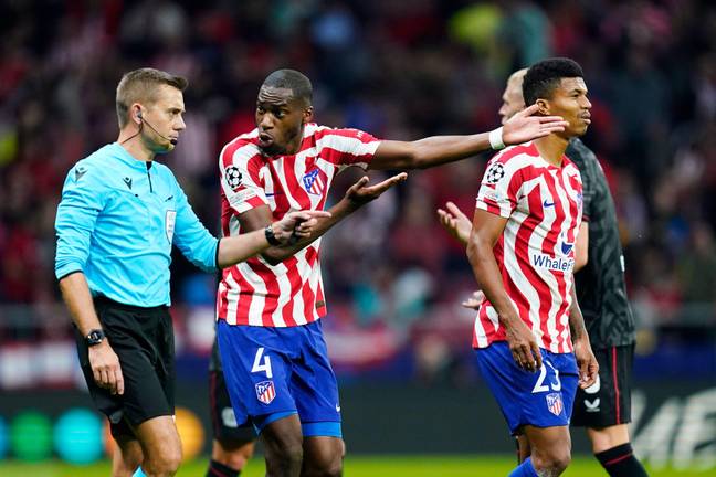 Atletico Madrid were awarded a penalty against Bayer Leverkusen after the final whistle (Image: Alamy)