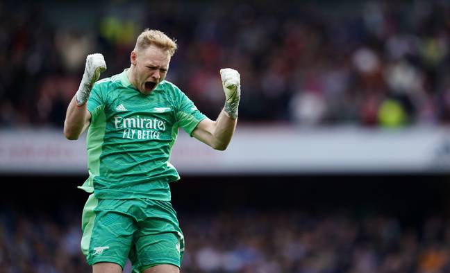 Arsenal's Aaron Ramsdale has been named in goal instead of Man City's Ederson (Image: Alamy)
