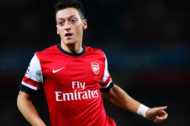Mesut Ozil in action for Arsenal. Image: Alamy 