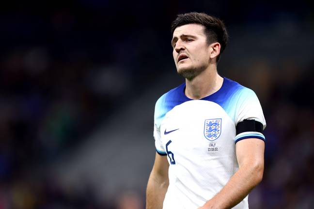 Southgate has defended his decision to continue playing Harry Maguire (Image: Alamy)