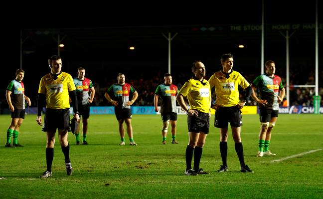 Fans can hear what's going on when rugby officials use the TMO. Image: Alamy