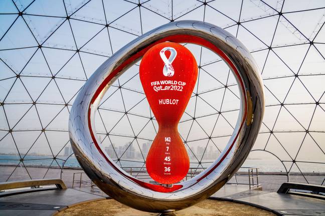 The countdown clock to the Qatar World Cup. Image: Alamy
