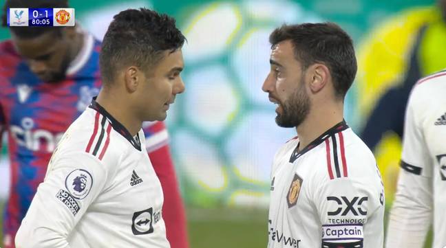 Casemiro was not happy with his teammate. Image: Sky Sports