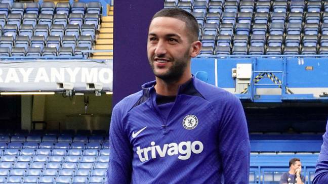 Hakim Ziyech at Chelsea's open training session. (Alamy)