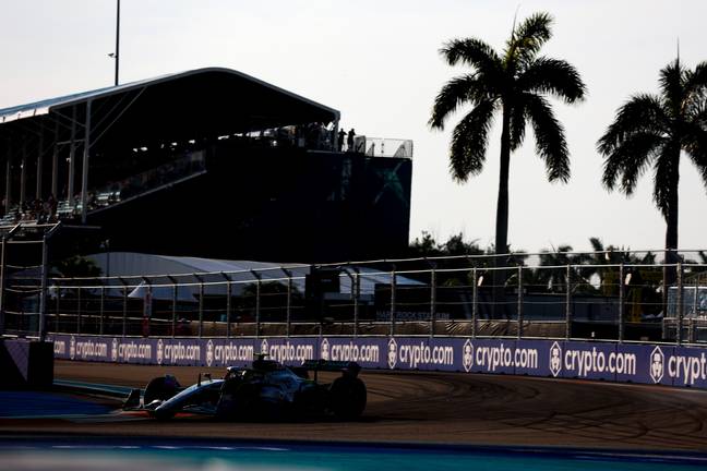 Hamilton driving around the new Miami track. Image: PA Images