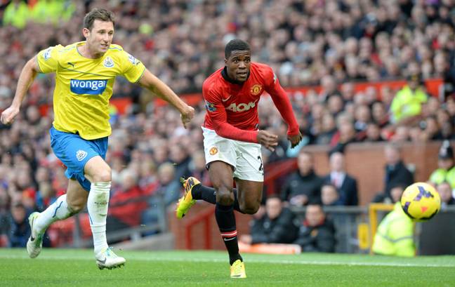 Wilfred Zaha for Manchester United against Crystal Palace in 2013/14 (Alamy)