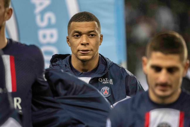 Mbappe ahead of PSG's 2-1 win over Strasbourg.  (Image credit: Alamy)