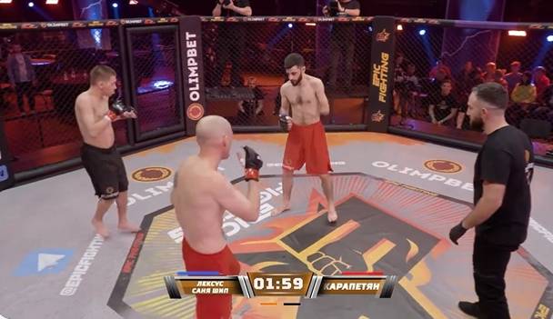 Two-on-one bout in Russia. Image: Epic Fighting Championship 