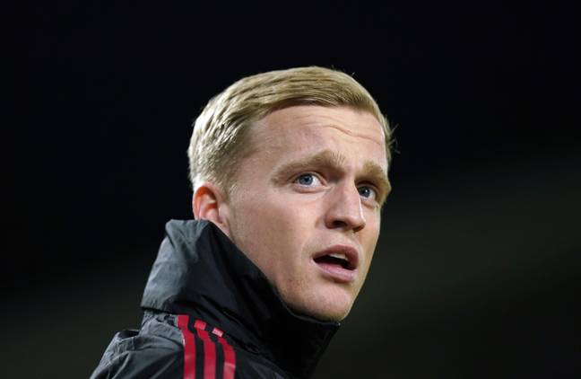 Van de Beek has spent most of his time at United on the bench. Image: PA Images