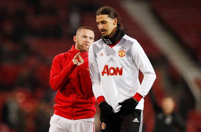 Rooney and Ibrahimovic during their sole season as teammates at Old Trafford. (Image Credit: Alamy)