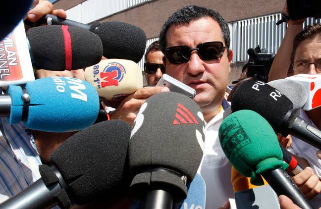 Raiola pictured at the offices of Barcelona in 2010. (Image Credit: Alamy)