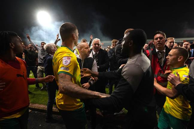 Swindon Town players were also attacked. Image: PA Images