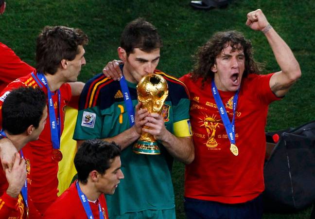 Carles Puyol and Iker Casillas lifted the 2010 World Cup with Spain. Credit: Alamy
