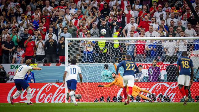 Harry Kane missed his second penalty against France. Credit: Alamy