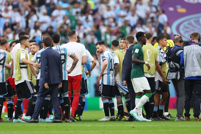 Lionel Messi cuts a dejected figure after the final whistle. Image: Alamy 