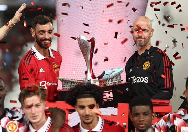 Ten Hag's already picked up his first piece of silverware as United boss. Image: Alamy