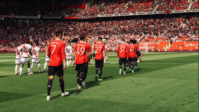 Manchester United walking out at Old Trafford in pre-season. (Man Utd)