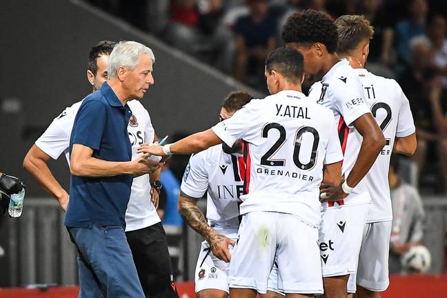 Nice manager Lucien Favre (left) is under pressure after a poor start to the season (Image: Alamy)