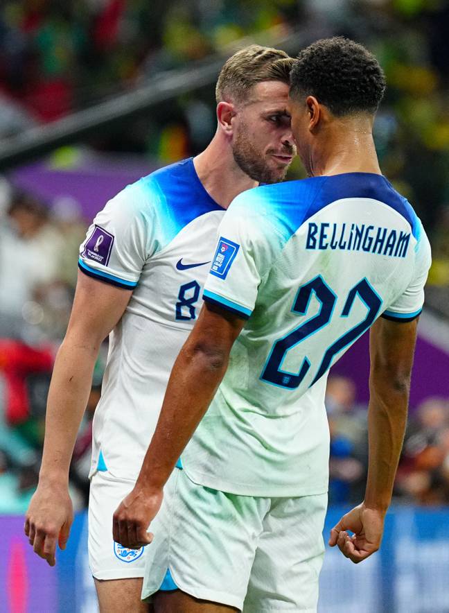 Bellingham and Henderson celebrated England's opener with an intense stare (Shutterstock)