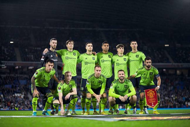 United's team prior to kick-off against Real Sociedad earlier this month. (Image Credit: Alamy)