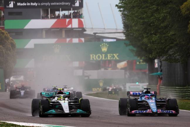 Hamilton was stuck in the midfield for much of the race. Image: PA Images