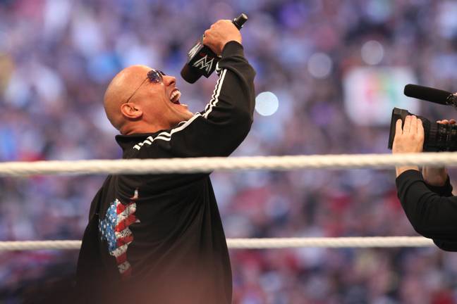 The Rock hosting WrestleMania 27. Image: Alamy