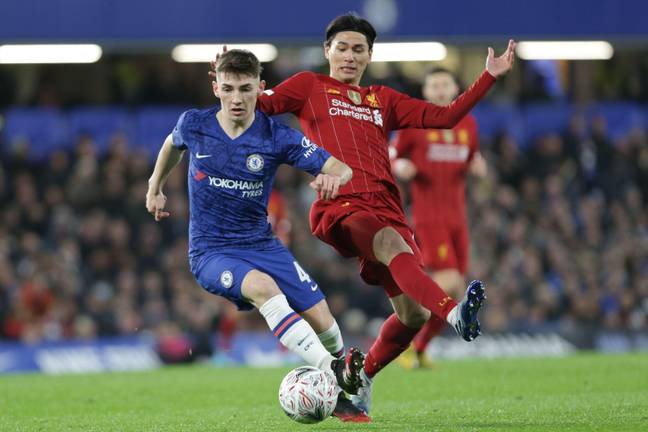 Billy Gilmour playing against Liverpool in the FA Cup in 2020. (Alamy)