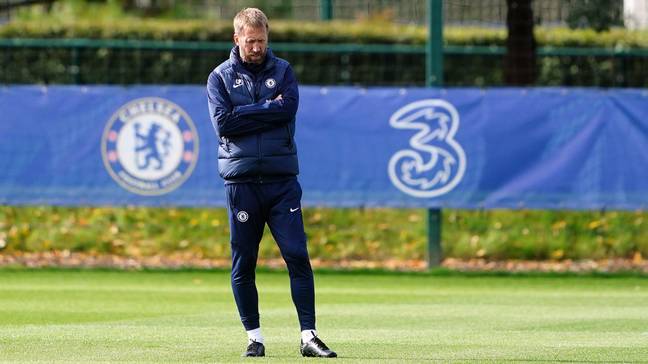 Chelsea manager Graham Potter during a training session at The Cobham Training Centre. (Alamy)