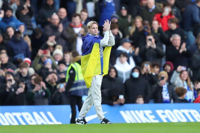 Mudryk paraded at Chelsea in the win over Palace.  Image: Alamy