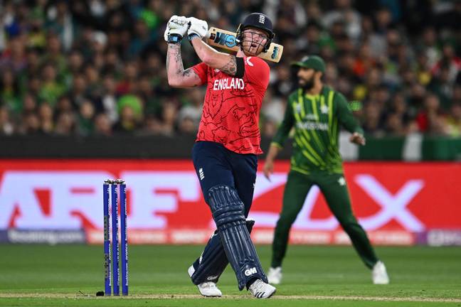 Ben Stokes in action during the T20 World Cup final. Image: Alamy 