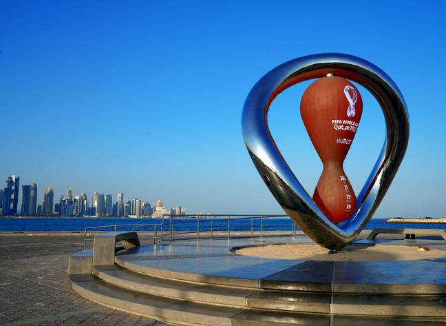The countdown clock for the World Cup in Doha. Image: PA Images