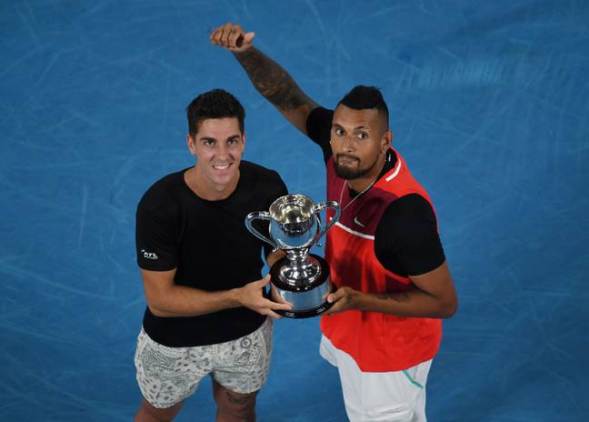 Kyrgios won the doubles last year with friend Thanasi Kokkinakis and it really kick started his year. Image: Alamy