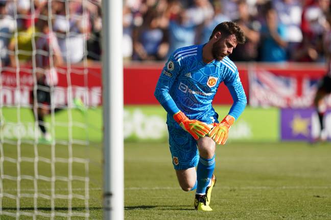 De Gea made two huge errors in Saturday's capitulation at the Gtech Community Stadium. (Image Credit: Alamy)