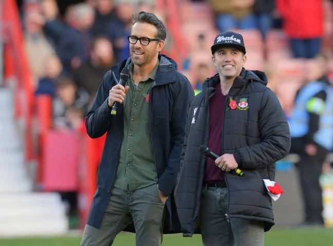 Reynolds and McElhenney during a Wrexham match.  (Image credit: Alamy)