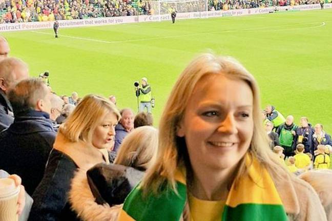 Prime Minister Liz Truss pictured at Carrow Road in 2019. Credit: Elizabeth Truss. 