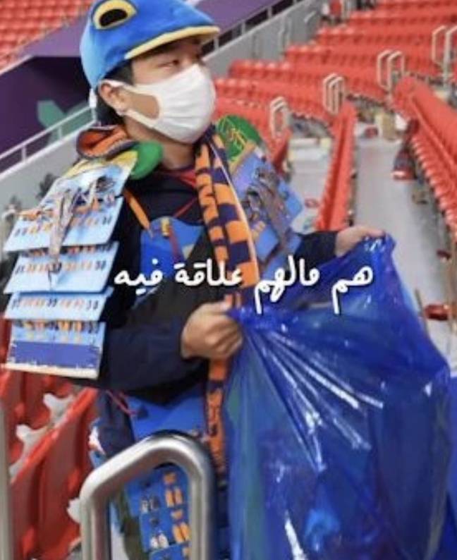 Japan fans have won the respect of the football world once again. Credit: Instagram/@omr94