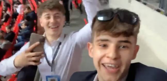 Jack snuck into Wembley Stadium with a mate. Credit: Jack Taylor YouTube