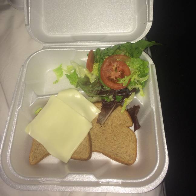 The food resembles that of Fyre Fest (pictured). Credit: Twitter/@TrevorDeHaas