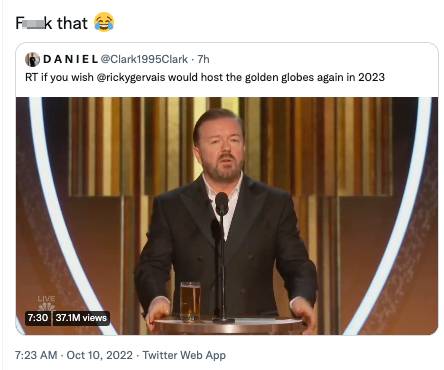 Credit: Ricky Gervais/Twitter